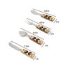 Geometric Brown & Black Stainless Steel (Set of 4) Cheese Knive Set