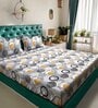 Abstract 300 TC Polycotton King Size Flat Bed Sheet With 2 Pillow Covers