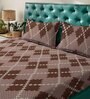 Geometric 300 TC Polycotton King Size Flat Bed Sheet With 2 Pillow Covers