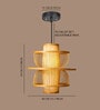 Geometric Bamboo Hanging Light in Beige Colour