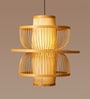 Geometric Bamboo Hanging Light in Beige Colour