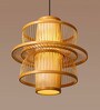 Geometric Bamboo Hanging Light in Beige Colour