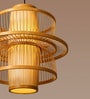 Geometric Bamboo Hanging Light in Beige Colour
