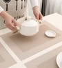 Geometric Beige (18x12) PVC Table Placemat (Set of 6)