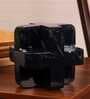 Geometric Black Cube Resin Artefact