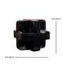 Geometric Black Cube Resin Artefact