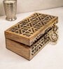 Brown Wooden & Brass Geometric  Jewellery Organisers