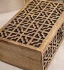Geometric Brown & Black Acacia Wood Jewellery Organiser