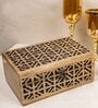 Geometric Brown & Black Acacia Wood Jewellery Organiser