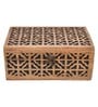 Geometric Brown & Black Acacia Wood Jewellery Organiser