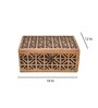 Geometric Brown & Black Acacia Wood Jewellery Organiser
