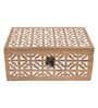 Brown & White Acacia Wood Geometric  Jewellery Organiser