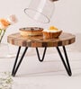 Blazed Brown & Black MDF & Metal Cake Stand