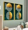 Geometric Circles Shapes Art Acrylic Framed Art Panel (Set Of 2)