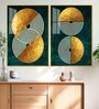 Geometric Circles Shapes Art Acrylic Framed Art Panel (Set Of 2)