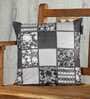 Black Geometric Cotton 16 x 16 Inches Cushion Cover