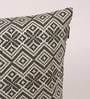 Grey Geometric Cotton Woven Jacquard 16 x 16 Inch Cushion Cover