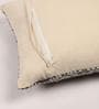 Grey Geometric Cotton Woven Jacquard 16 x 16 Inch Cushion Cover