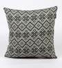 Grey Geometric Cotton Woven Jacquard 16 x 16 Inch Cushion Cover