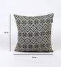 Grey Geometric Cotton Woven Jacquard 16 x 16 Inch Cushion Cover