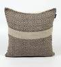 Brown Zig Zag Cotton 16 x 16 Inches Cushion Cover