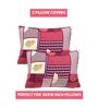 Pink Geometric Cotton Queen Double Size Bed Sheet With 2 Pillow Covers