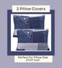 Blue Geometric Cotton Queen Double Size Bed Sheet With 2 Pillow Covers