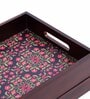 Geometric Flower Brown MDF Wood Cutlery Holder