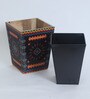 9 Ltr Open Wooden Dustbins In Black