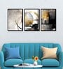 Geometric Multicolour Canvas & MDF (Set of 3) Framed Art Panels