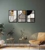 Geometric Multicolour Canvas & MDF (Set of 3) Framed Art Panels