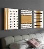 Geometric Multicolour Engineered Wood (Set of 3) Art Panels