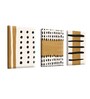 Geometric Multicolour Engineered Wood (Set of 3) Art Panels