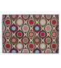 Red Nylon Geometric 3 x 5 Feet Machine Made Carpet