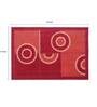 Red Geometric Polyester 4 ft x 6 ft Machine Made Carpet