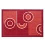 Red Geometric Polyester 4 ft x 6 ft Machine Made Carpet