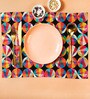 Geometric Ornament   Multicolor (18 x 12) Velvet (Set of 6) Table Placemat