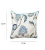 Blue Floral 12 X 12 Inches Cushion Cover (1 Pc)