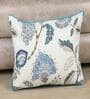 Blue Floral 12 X 12 Inches Cushion Cover (1 Pc)