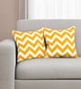 Yellow Zig Zag Cotton 16 x 16 Inches Cushion Covers (Set of 2)