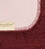 Red Geometric Cotton 32x20 Inches AntiSkid Bath Mats (Set of 2)