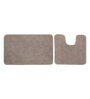 Beige Geometric Cotton 32x20 Inches AntiSkid Bath Mats (Set of 2)