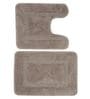 Grey Solid Cotton 24x18 Inches AntiSkid Bath Mats (Set of 2)