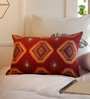 Geometric Pattern Cotton Red Cushion Cover 12 x 18 inches