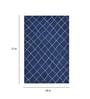 Blue Geometric Wool 4 ft x 6 ft Hand Tufted Carpet
