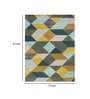 Blue Wool Geometrical 5 x 8 Feet Hand Tufted Carpet