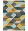 Blue Wool Geometrical 5 x 8 Feet Hand Tufted Carpet