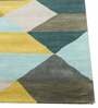 Blue Wool Geometrical 5 x 8 Feet Hand Tufted Carpet