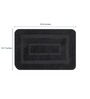 Black Geometric Microfibre 24x16 Inches AntiSkid Bath Mat (Set of 2)