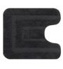 Black Geometric Microfibre 24x16 Inches AntiSkid Bath Mat (Set of 2)